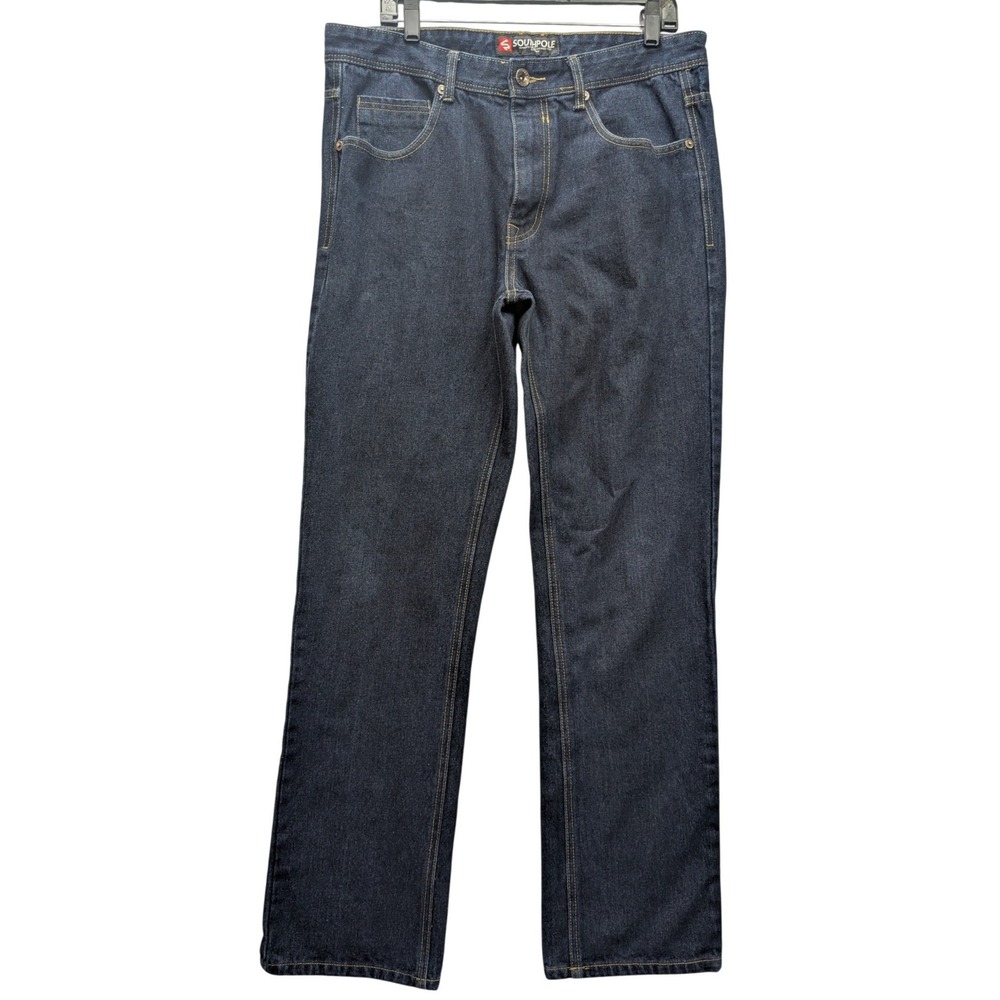 Southpole Jeans Mens 34x34 Dark Wash Indigo Straight Leg Denim‎ Streetwear